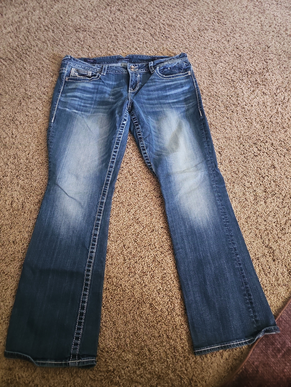 Vigoss Dallas Bootcut Blue Jeans Embroidered pockets 15/16 X 33